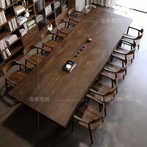 Bàn họp văn phòng Phong cách Châu Âu Tất Cả Gỗ Chắc Chắn Bàn Nhân Viên Đào Tạo Nhân Viên Bàn Ghế Bàn Làm Việc Đơn Giản Hiện Đại Lớn Bàn Hội Nghị - Hình 2