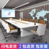 Bàn họp văn phòng Sơn bàn hội trường đơn giản hiện đại thời trang bàn dài cá tính phòng họp hình chữ nhật bàn ghế tiếp khách màu trắng