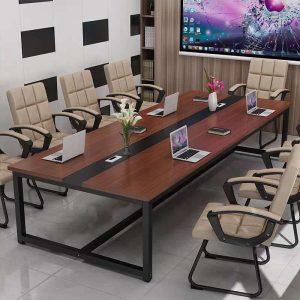 Bàn họp văn phòng Tấm đơn giản hiện đại bàn ghế hội nghị bàn đàm phán cuộc họp tiếp khách đào tạo nhân viên làm việc bàn dài - Hình 3