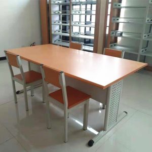 Bàn họp văn phòng Thư viện trường học bàn ghế phòng đọc hiệu sách phòng họp phòng đào tạo bàn ghế văn phòng gỗ thép bàn họp - Hình 3