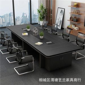 Bàn họp văn phòng tối giản hiện đại bàn hội nghị văn phòng bàn tiếp tân bàn đào tạo bàn đàm phán bàn ghế hội nghị dài - Hình 2