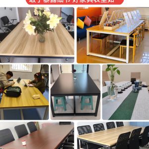 Bàn họp văn phòng Văn phòng hình chữ nhật tối giản hiện đại bàn lớn đàm phán bàn dài bàn họp văn phòng bàn máy tính - Hình 4