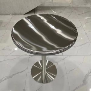 Bàn inox Bàn tròn nhỏ lưới đỏ Bàn trà sữa cafe ngoài trời thanh gió công nghiệp sắt kim loại vuông Bàn ăn - Hình 2