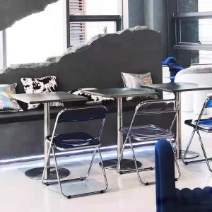 Bàn inox phong cách công nghiệp Bàn ăn cafe Bàn ghế ngoài trời ban công Bàn vuông sắt rèn vuông - Hình 2