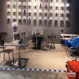 Bàn inox phong cách công nghiệp Bàn ăn cafe Bàn ghế ngoài trời ban công Bàn vuông sắt rèn vuông - Hình 4