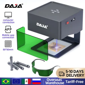 Bàn khắc laser mini DAJA DJ6 – Máy khắc CNC DIY 3000mW, cắt gỗ, nhựa, in logo tiện dụng