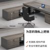 Bàn làm việc chữ L, bàn tổng giám đốc thiết kế Italy, bàn làm việc kết hợp tủ phụ, bàn làm việc màu óc chó