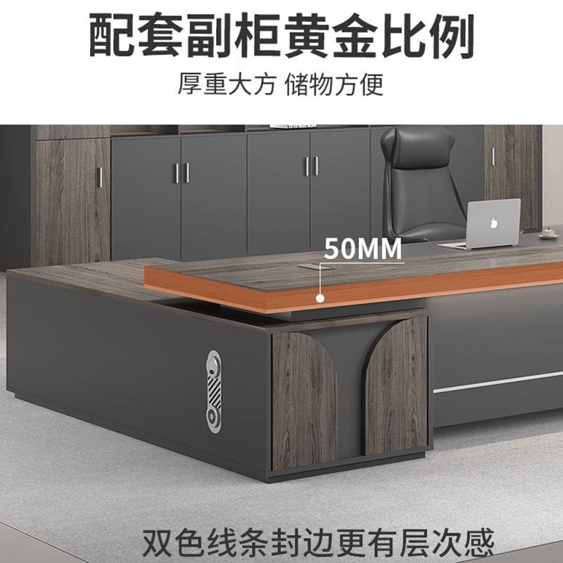 Bàn làm việc chữ L, bàn tổng giám đốc thiết kế Italy, bàn làm việc kết hợp tủ phụ, bàn làm việc màu óc chó - Hình 3 Bàn làm việc chữ L, bàn tổng giám đốc thiết kế Italy, bàn làm việc kết hợp tủ phụ, bàn làm việc màu óc chó - Hình 3