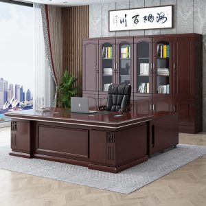 Bàn làm việc công thái học, bàn làm việc chữ L, bàn chủ tịch sang trọng, bàn làm việc giám đốc tân cổ điển - Hình 2