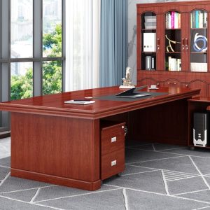 Bàn làm việc công thái học, bàn làm việc giám đốc tân cổ điển, nội thất phòng giám đốc, bàn làm việc màu óc chó