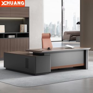 Bàn làm việc công thái học, bàn lãnh đạo hiện đại, bàn điều hành nhập khẩu, bàn làm việc màu óc chó