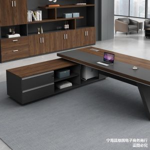 Bàn làm việc kết hợp tủ phụ, bàn điều hành nhập khẩu, bàn giám đốc phong cách Nhật, bàn làm việc chữ L - Hình 2