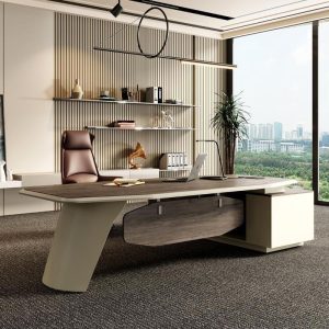 Bàn làm việc kết hợp tủ phụ, bàn làm việc chữ L, bàn văn phòng cao cấp, nội thất phòng giám đốc - Hình 3
