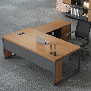 Bàn làm việc kết hợp tủ phụ, bàn lãnh đạo hiện đại, bàn giám đốc chân inox, bàn văn phòng cao cấp - Hình 2