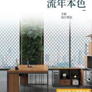 Bàn làm việc kết hợp tủ phụ, bàn lãnh đạo hiện đại, bàn giám đốc chân inox, bàn văn phòng cao cấp - Hình 3