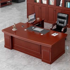 Bàn làm việc kết hợp tủ phụ, bàn văn phòng cao cấp, bàn làm việc màu óc chó, bàn chủ tịch sang trọng - Hình 4