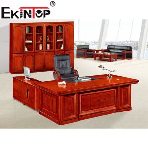 Bàn làm việc màu óc chó, bàn làm việc cho lãnh đạo, bàn văn phòng cao cấp, bàn làm việc chữ L - Hình 2