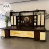 Bàn làm việc màu óc chó, bàn làm việc chữ L, bàn lãnh đạo kiểu châu Âu, bàn điều hành nhập khẩu