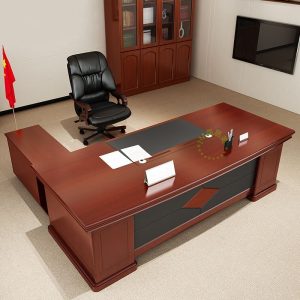 Bàn làm việc màu óc chó, bàn làm việc công thái học, bàn giám đốc chân inox, bàn điều hành nhập khẩu - Hình 2
