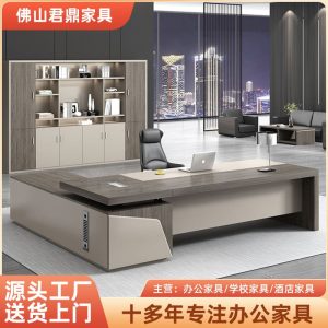 Bàn làm việc màu óc chó, bàn văn phòng cao cấp, bàn làm việc kết hợp tủ phụ, bàn tổng giám đốc thiết kế Italy