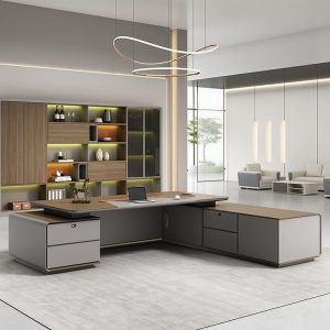 Bàn lãnh đạo kiểu châu Âu, bàn văn phòng cao cấp, bàn giám đốc chân inox, bàn giám đốc gỗ tự nhiên - Hình 3