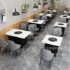 Bàn lẩu đá cẩm thạch bếp điện từ tích hợp nhà hàng thương mại cửa hàng thịt nướng treo tường ghế Bàn ghế sofa