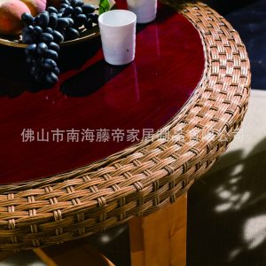 Bàn mây cà phê giản dị Bàn khách sạn giản dị nội thất mây ban công phòng nhỏ Bàn ăn - Hình 2