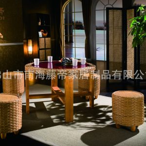 Bàn mây cà phê giản dị Bàn khách sạn giản dị nội thất mây ban công phòng nhỏ Bàn ăn