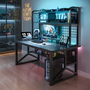 Bàn Máy Tính Để Bàn Thể Thao Điện Tử Bàn Ghế Chơi Game Phòng Ngủ Bàn Học Sinh Giá Sách Tích Hợp