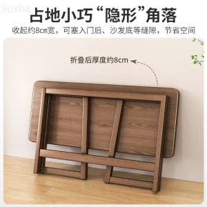 Bàn máy tính nhà phòng ngủ Bàn cạnh giường ngủ gỗ nguyên khối căn hộ nhỏ có thể gập lại Bàn học sinh viên Bàn viết Bàn làm việc văn phòng - Hình 3
