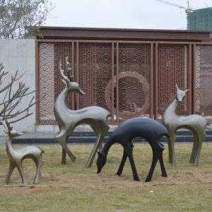 Bản phác thảo cảnh quan vườn Sika Deer trừu tượng sợi thủy tinh Hươu vườn ngoài trời Elk Điêu khắc Trung tâm mua sắm Meichen trang trí