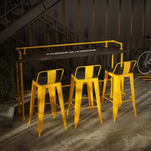 Bàn quầy bar quán trà sữa sắt rèn quán cafe Bàn dài quầy bar thanh thoáng gió công nghiệp gỗ cao cấp Bàn ghế - Hình 2