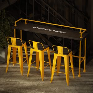 Bàn quầy bar quán trà sữa sắt rèn quán cafe Bàn dài quầy bar thanh thoáng gió công nghiệp gỗ cao cấp Bàn ghế
