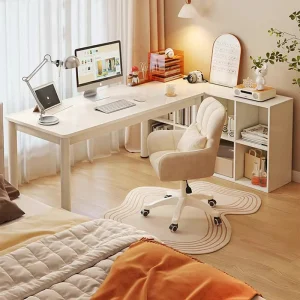 Bàn Sinh viên Bàn văn phòng chữ L Viết Phòng ngủ Đồ dùng đứng Bàn máy tính Tầng góc Mesa De Computador Nội thất hiện đại - Hình 2