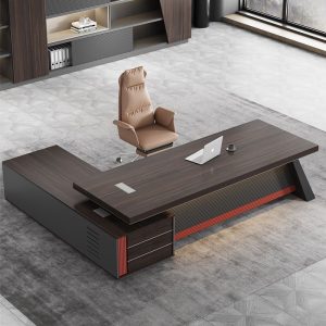 Bàn tổng giám đốc thiết kế Italy, bàn làm việc chữ L, bàn lãnh đạo kiểu châu Âu, bàn điều hành nhập khẩu - Hình 4