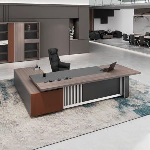 Bàn tổng giám đốc thiết kế Italy, bàn làm việc màu óc chó, bàn văn phòng cao cấp, bàn làm việc công thái học - Hình 2
