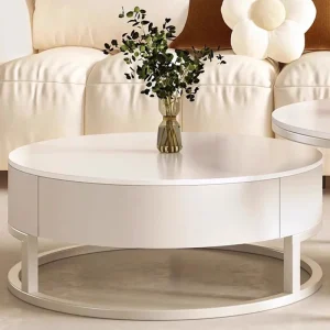 Bàn trà Apartament Pháp Góc Bàn Đá Cẩm Thạch Trắng Sang Trọng Bên Bàn Gốm Low Stolik Kawowy Phụ Kiện Phòng Khách - Hình 4