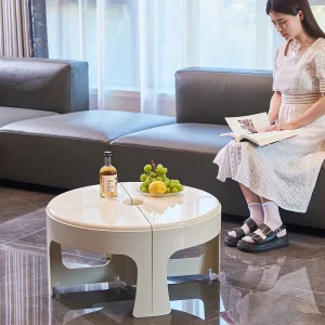 Bàn trà Bắc Âu Bàn Cà Phê Tròn Độc Đáo Tối Giản Chống Thấm Nước Bàn Không Gian Nhỏ Nhựa Muebles Para Hogar Sản Phẩm Gia Dụng - Hình 3