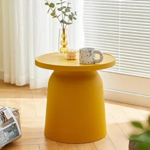 Bàn trà Bắc Âu Bộ Bàn Cà Phê Tròn Vỏ Nhựa Phòng Khách Hiện Đại Ban Công Góc Cà Phê Bên Bàn Mesa De Noche Đồ Gỗ Nội Ngoại Thất - Hình 3