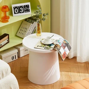 Bàn trà Bắc Âu Bộ Bàn Cà Phê Tròn Vỏ Nhựa Phòng Khách Hiện Đại Ban Công Góc Cà Phê Bên Bàn Mesa De Noche Đồ Gỗ Nội Ngoại Thất - Hình 4