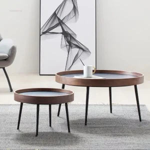 Bàn trà Bắc Âu Căn Hộ Nhỏ Đèn Bàn Sang Trọng Nhỏ Bàn Tròn Đơn Giản Hiện Đại Ghế Sofa Phòng Khách Bên Bàn Nhà Bàn Thấp
