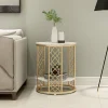 Bàn trà Bắc Âu Cao Cấp Bên Bàn Đá Cẩm Thạch Sofa Bàn Cà Phê Đồng Hồ Nam Sắt Đèn Phòng Ngủ Cao Cấp Tròn Nhỏ Bàn Đơn Giản