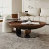 Bàn trà Bắc Âu Gỗ Chắc Chắn Bàn Cà Phê Cho Hộ Gia Đình Phòng Khách Bàn Thiết Kế Sáng Tạo Căn Hộ Nhỏ Sofa Bàn Tròn