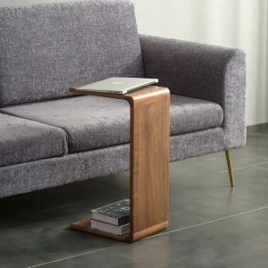 Bàn trà Bắc Âu Gỗ Chắc Chắn Bên Bàn Gỗ Óc Chó Đen Sofa Góc Bàn Phong Cách Nhật Bản Phòng Khách Bàn Nhỏ Đơn Giản Bên Bàn 2023 - Hình 4