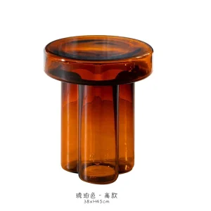 Bàn trà Bắc Âu Kính Cường Lực Màu Bàn Phòng Khách Cá Tính Sáng Tạo Tròn Đơn Giản Và Nhẹ Nhàng Sang Trọng Bàn Trà Nhỏ - Hình 2