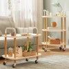 Bàn trà Bắc Âu Sofa Bên Tủ Di Động 2 Lớp Bên Kệ Phòng Ngủ Đầu Giường Căn Hộ Nhỏ Xe Đẩy Ins Nhỏ Bàn Cà Phê