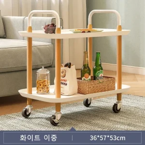 Bàn trà Bắc Âu Sofa Bên Tủ Di Động 2 Lớp Bên Kệ Phòng Ngủ Đầu Giường Căn Hộ Nhỏ Xe Đẩy Ins Nhỏ Bàn Cà Phê - Hình 4