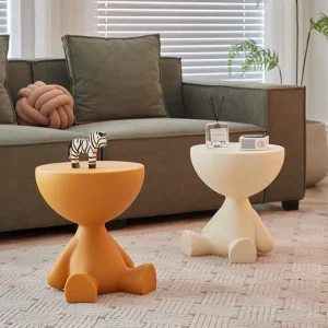 Bàn trà Bắc Âu Sofa Nhựa Bên Bàn Mini Góc Bàn Trang Trí Nhà Thấp Bàn Đầu Giường Phòng Khách Tròn Nhỏ Phân Đồ Nội Thất - Hình 2