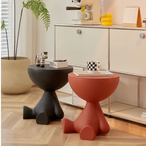 Bàn trà Bắc Âu Sofa Nhựa Bên Bàn Mini Góc Bàn Trang Trí Nhà Thấp Bàn Đầu Giường Phòng Khách Tròn Nhỏ Phân Đồ Nội Thất - Hình 3