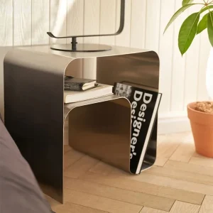 Bàn trà Bắc Âu Tối Giản Inox Bàn Đầu Giường Bàn 1 Tủ Đựng Đồ Bàn Vintage Bijzettafel Nội Thất Phòng Khách - Hình 3
